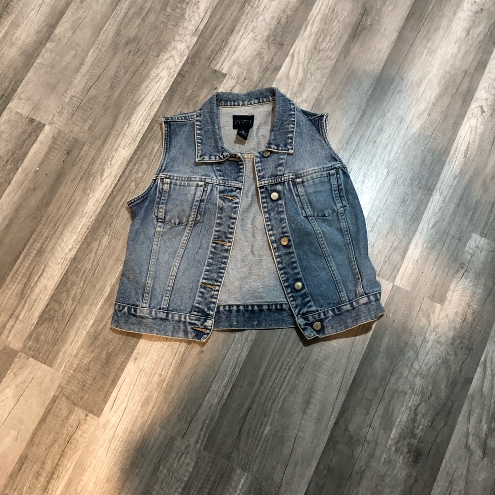 Denim Vest with Button Details